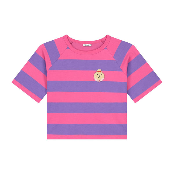striped t-shirt lady arabella van Daily Brat | Meisjes t-shirt met ronde hals en vrolijke opdruk | Verkrijgbaar bij Little Fashion Addict