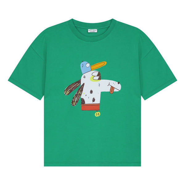 Groene T-shirt met speelse dierenprint Daily Brat jongens | Daily Brat Swanky T-shirt Summer Green - Verkrijgbaar bij Little Fashion Addict