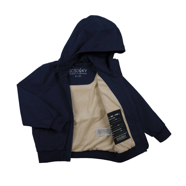 Gosoaky Blue Bird regenjas in donkerblauw voor jongens en meisjes - Verkrijgbaar bij Little Fashion Addict
