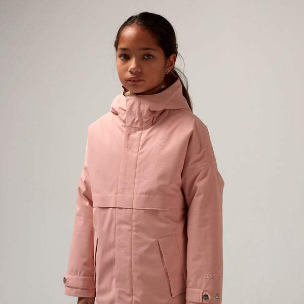 Gosoaky Desert Fox winterjas in Mellow Rose met zachte voering en reflecterende details | Ontdek Gosoaky bij Little Fashion Addict