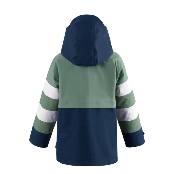 Roaring Mouse regenjas van Gosoaky | True Blue Multi regenjas voor kinderen, waterdicht en voorzien van speelse gestreepte mouwen. | Verkrijgbaar bij Little Fashion Addict