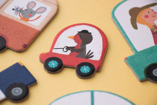 Londji Kinderpuzzel - Puzzel 48 stukken en observatiespel - Beep Beep! - Voor kids vanaf 3 jaar - Verkrijgbaar bij Littlefashionaddict.com