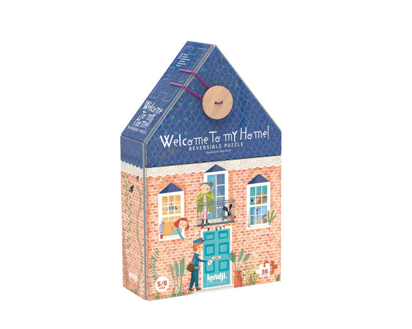 Londji Kinderpuzzel - Puzzel 36 stukken - Welcome to my home - Voor kids vanaf 3 jaar - Verkrijgbaar bij Littlefashionaddict.com