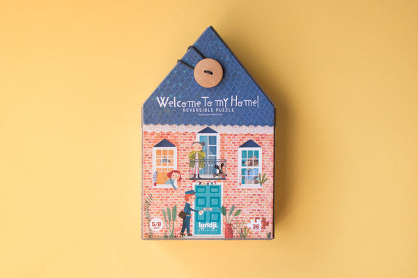 Londji Kinderpuzzel - Puzzel 36 stukken - Welcome to my home - Voor kids vanaf 3 jaar - Verkrijgbaar bij Littlefashionaddict.com