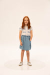 Denim Gathered Skirt Washed Denim van Wander & Wonder met een speelse pasvorm en achterzakken. | Verkrijgbaar bij Little Fashion Addict