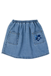 Denim Gathered Skirt Washed Denim van Wander & Wonder met een speelse pasvorm en achterzakken. | Verkrijgbaar bij Little Fashion Addict