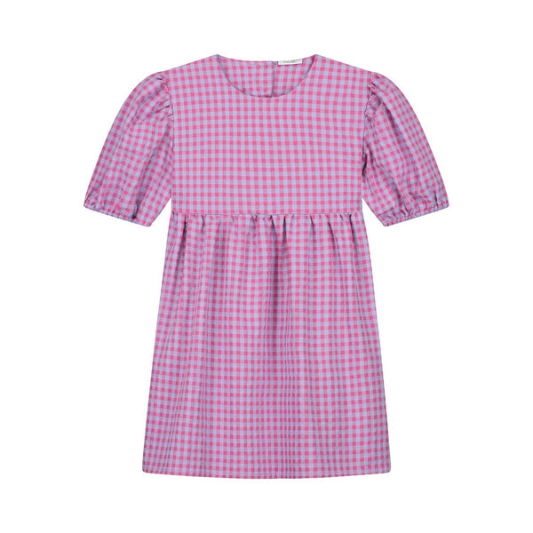 sassy checked dress lavender – zwierige jurk met klassieke ruit van Daily Brat | Verkrijgbaar bij Little Fashion Addict