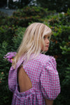 sassy checked dress lavender – zwierige jurk met klassieke ruit van Daily Brat | Verkrijgbaar bij Little Fashion Addict
