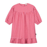 Peachy Checked Dress Sunny Red – stijlvolle en luchtige jurk | Verkrijgbaar bij Little Fashion Addict