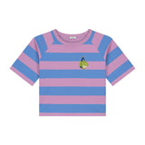 Jongens t-shirt met streepjes en dino-print – Daily Brat | Striped T-shirt Daffy Dino | Verkrijgbaar bij Little Fashion Addict 