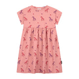 stardust horse dress old rose van Daily Brat – Dromerige oudroze jurk met paardenprint | Verkrijgbaar bij Little Fashion Addict