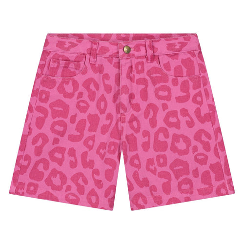 Meisjesshort met luipaardprint in felroze tint – Daily Brat | Verkrijgbaar bij Little Fashion Addict