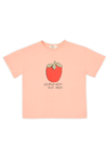 Persimmon T-shirt Sunset van Wander & Wonder in perzikkleur met een persimmon print. Unisex T-shirt voor jongens en meisjes. | Verkrijgbaar bij Little Fashion Addict