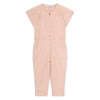 Roze katoenen jumpsuit met korte mouwen en ritssluiting voor meisjes van A Monday in Copenhagen | Verkrijgbaar bij Little Fashion Addict