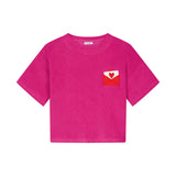 Daily Brat Lalaloveletter T-shirt fuchsia met hartdetail voor meisjes | Daily Brat Lalaloveletter T-shirt smoothie - Verkrijgbaar bij Little Fashion Addict