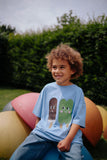 Daily Brat Ice Cream Club T-shirt blauw met ijsjesprint voor jongens | Daily Brat Ice Cream Club T-shirt Blue - Verkrijgbaar bij Little Fashion Addict