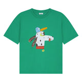 Groene T-shirt met speelse dierenprint Daily Brat jongens | Daily Brat Swanky T-shirt Summer Green - Verkrijgbaar bij Little Fashion Addict