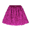 Speelse donkerroze rok met opstaande 3D-hartjes van Daily Brat | Verkrijgbaar voor meisjes van 4 tot 10 à 12 jaar bij Little Fashion Addict