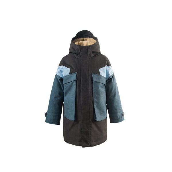 Gosoaky City Fox winterjas in Denim Multi met kleurblokken en imitatiebont | Ontdek Gosoaky bij Little Fashion Addict