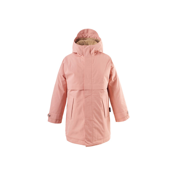 Gosoaky Desert Fox winterjas in Mellow Rose met zachte voering en reflecterende details | Ontdek Gosoaky bij Little Fashion Addict
