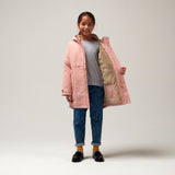 Gosoaky Desert Fox winterjas in Mellow Rose met zachte voering en reflecterende details | Ontdek Gosoaky bij Little Fashion Addict