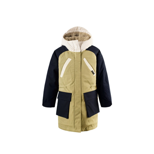 Gosoaky Fast Camel winterjas in Grey Green Multi met verstelbare taille en kleurblokken | Ontdek Gosoaky bij Little Fashion Addict