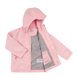 Gosoaky Roaring Cat meisjesregenjas in First Blush Pink, waterdicht en stijlvol. | Verkrijgbaar bij Little Fashion Addict
