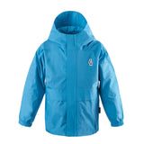 Korte blauwe regenjas voor jongens en meisjes van Gosoaky – model The Lion. | Verkrijgbaar bij Little Fashion Addict