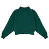 Meisjessweater met col in donkergroen van Jenest, gemaakt van zachte organic katoenfleece – ideaal voor frisse herfstdagen | Babs Sweater Dark Green | Ontdek Jenest bij Little Fashion Addict