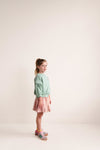 Ballon Sweater Sage Green van Jenest - Lichtgroene balloon meisjessweater | Ontdek Jenest bij Little Fashion Addict