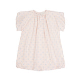 Poederroze Bella Balloon Dress van Jenest met lichtblauwe structuurdetails | Bella Balloon Dress Blossom Rose van Jenest - Verkrijgbaar bij Little Fashion Addict