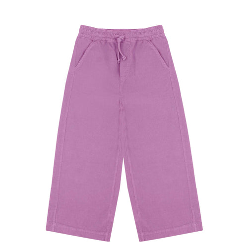 Paarse meisjesbroek van Jenest met elastische tailleband en steekzakken | Cammie Pants Grape Purple | Verkrijgbaar bij Little Fashion Addict