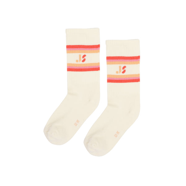 JS Sport Socks Off White van Jenest – zachte sportkousen met kleurrijke strepen en logo | Little Fashion Addict
