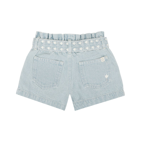 Jenest denim short voor meisjes met licht gewassen look en zwaluwprint | Julie Shorts Light Wash | verkrijgbaar bij Little Fashion Addict