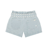 Jenest denim short voor meisjes met licht gewassen look en zwaluwprint | Julie Shorts Light Wash | verkrijgbaar bij Little Fashion Addict