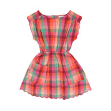 Kiki Dress van Jenest in fuchsia multicolor ruit | Little Fashion Addict