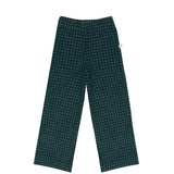 Meisjesbroek met donkerblauw-groene retro ruitjes en rechte snit van Jenest – zacht en comfy, ideaal voor school of vrije tijd. | Verkrijgbaar bij Little Fashion Addict