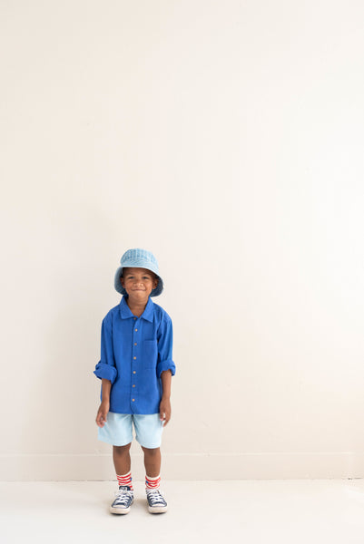 Lef Shirt van Jenest in kobaltblauw | Jongenshemd van Jenest verkrijgbaar bij Little Fashion Addict