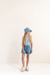 Lilou Denim Shorts van Jenest in medium blauwe denim met geborduurde ster voor meisjes | Little Fashion Addict