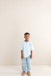 Mase T-shirt Water Blue van Jenest – lichtblauwe oversized jongens T-shirt met grafische rugprint | Ontdek Jenest bij Little Fashion Addict