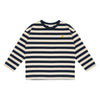 Oversized gestreepte t-shirt met lange mouwen in navy en off-white van Jenest, unisex | verkrijgbaar bij Little Fashion Addict