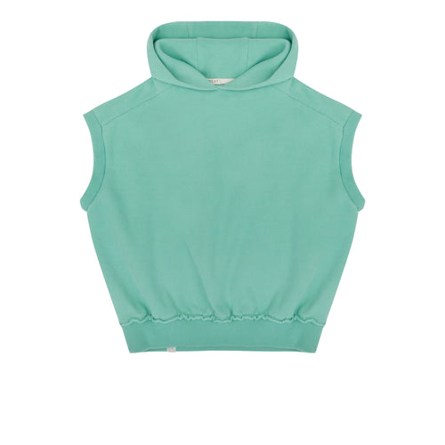 Mouwloze Hoody in het lichtgroen voor jongens en meisjes van Jenest. | Taka Sleevless Hoody Watermelon Green | Verkrijgbaar bij Little Fashion Addict