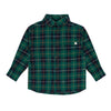 Navy-blauw en groen geruit flanellen jongenshemd van Jenest met lange mouwen | Scott Shirt Navy Blue Green Check | Ontdek Jenest bij Little Fashion Addict