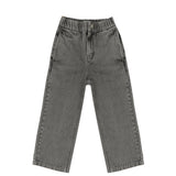 Donkergrijze jeans met wijde pijpen voor jongens en meisjes van Jenest – met elastische tailleband en comfortabele pasvorm | Unisex Denim Pants Grey Wash | Ontdek Jenest bij Little Fashion Addict