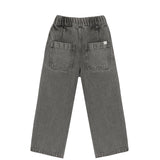 Donkergrijze jeans met wijde pijpen voor jongens en meisjes van Jenest – met elastische tailleband en comfortabele pasvorm | Unisex Denim Pants Grey Wash | Ontdek Jenest bij Little Fashion Addict
