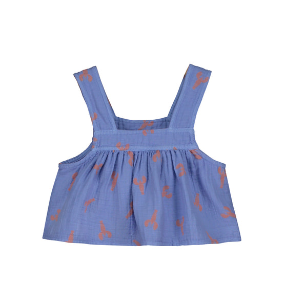 Cropped top met kreeftjesprint van biologisch katoen | Shanghai Top van Letter To The World | Verkrijgbaar bij Little Fashion Addict