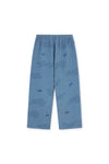 Comfortabele denim meisjesbroek met rechte pijpen en fantasievolle print 'Our imaginary friends' van Letter To The World | Verkrijgbaar bij Little Fashion Addict