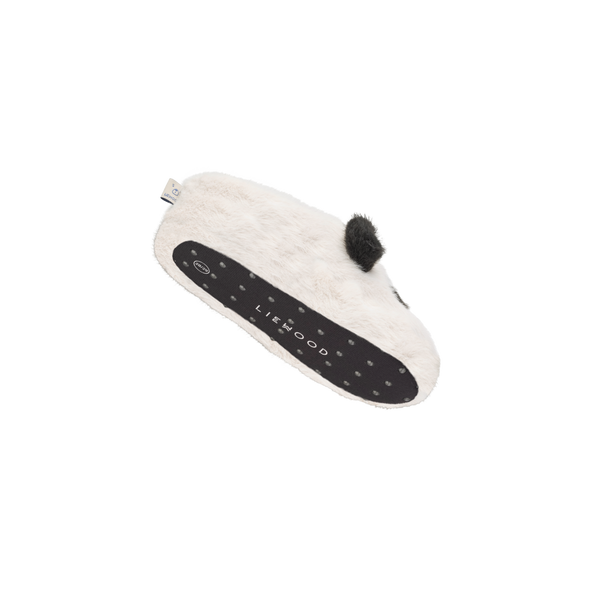 Pandapantoffels van Liewood in sandy en dark grey | Aviaja Panda Slippers Sandy Dark Grey | Ontdek Liewood bij Little Fashion Addict