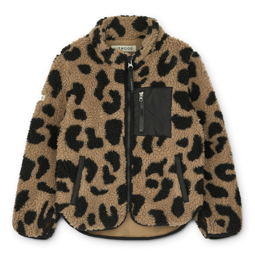 Nolan teddy fleece jas voor jongens en meisjes | Nolan Pile Jacket Mega Leo Oat Mix | Ontdek Liewood bij Little Fashion Addict