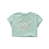 Mintkleurige crop t-shirt voor meisjes van Sproet & Sprout met logo | Uit de Champions League of Fun collectie
